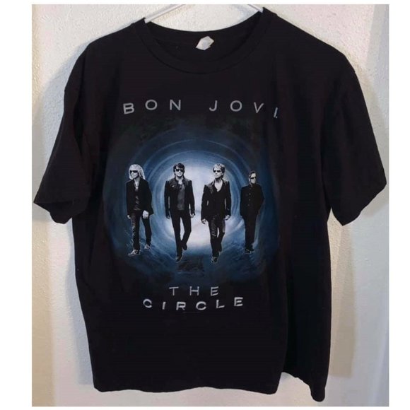 Bon Jovi The Circle Men's Short Sleeve Black T-Shirt (size XL) - Picture 1 of 2